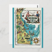 Geïllustreerde ansichtkaart van Delaware Briefkaart (Voorkant / Achterkant)
