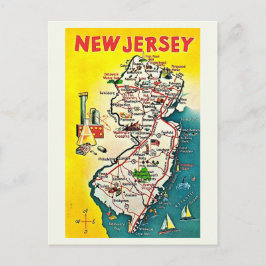 Geïllustreerde ansichtkaart van New Jersey Briefkaart