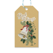 Geïllustreerde Bell Glad Tidings Kerst Gift Tags