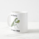 Geïllustreerde bidsprinkhaan gepersonaliseerd koffiemok (Voorkant links)