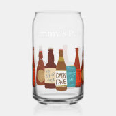 Geïllustreerde bierflessen Papa Vaderdag Blikvorm Glas (Links)