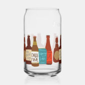 Geïllustreerde bierflessen Vader Vaderdag Blikvorm Glas (Voorkant)