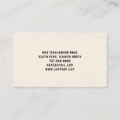 Geïllustreerde Black Rabbit Floral Folk Art Visitekaartje (Achterkant)