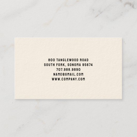 Geïllustreerde Black Rabbit Floral Folk Art Visitekaartje (Achterkant)