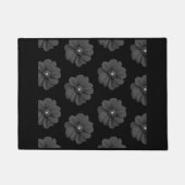 "Geïllustreerde bloem in zwart grijs patroon" Deurmat (Voorkant)