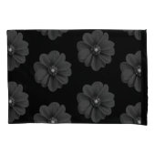 "Geïllustreerde bloem in zwart grijs patroon" Kussensloop (Voorkant)