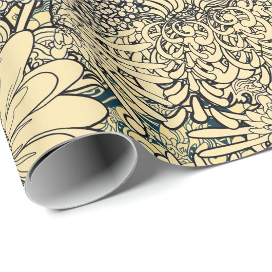  geïllustreerde bloemen cadeaupapier (Rol Hoek)