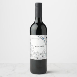 geïllustreerde bloemen dank je wijnlabels wijn etiket