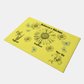 Geïllustreerde bloemen deurmat (Schuin)