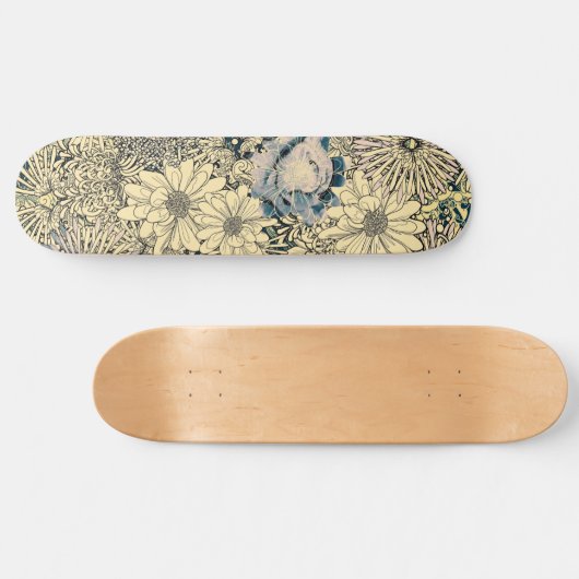 geïllustreerde bloemen persoonlijk skateboard (Horizontaal)