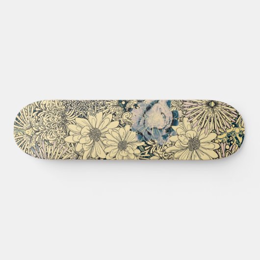  geïllustreerde bloemen persoonlijk skateboard (Horizontaal)
