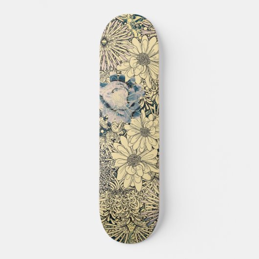  geïllustreerde bloemen persoonlijk skateboard (Voorkant)
