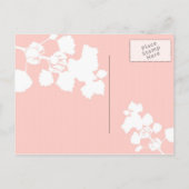 Geïllustreerde Bloemen & Vlinder Tuin Bruiloft Aankondigingskaart (Achterkant)