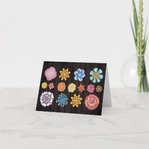 Geïllustreerde bloemenkaart kaart