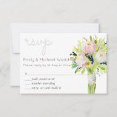 Geïllustreerde bloemige RSVP Modern en menuselecti (Voorkant)