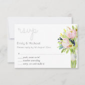 Geïllustreerde bloemrijke RSVP Modern en menu-opti (Voorkant)