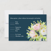 Geïllustreerde bloemrijke RSVP Modern en menu-opti (Achterkant)