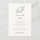 Geïllustreerde Botanische Bloemen Zwart & Crème Tr Bedankkaart (Voorkant)