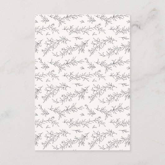 Geïllustreerde Botanische Bloemen Zwart & Crème Tr Bedankkaart (Achterkant)
