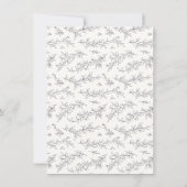 Geïllustreerde Botanische Bloemen Zwart & Crème Tr Kaart (Achterkant)