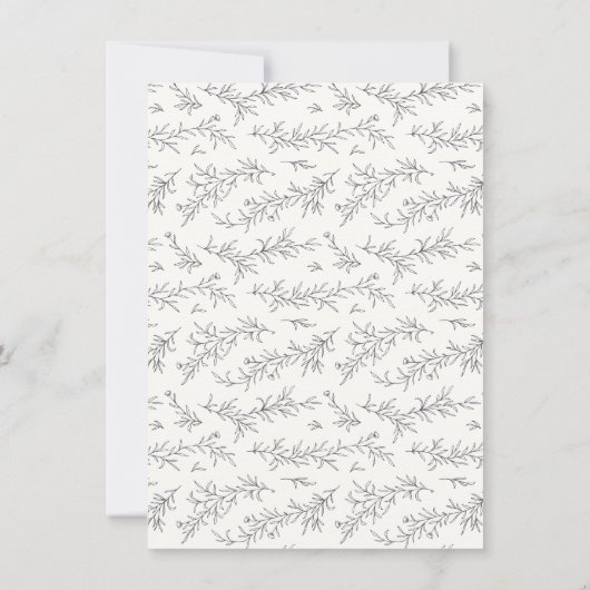 Geïllustreerde Botanische Bloemen Zwart & Crème Tr Kaart (Achterkant)