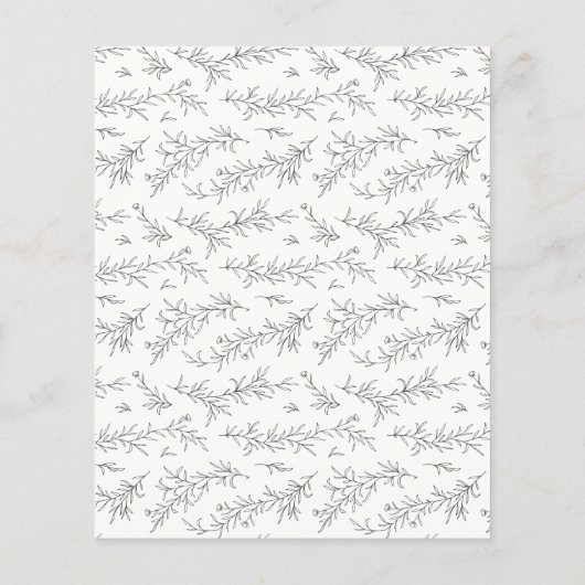 Geïllustreerde Botanische Budget Black & Cream Wed (Achterkant)