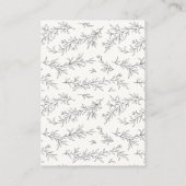 Geïllustreerde Botanische Initialen QR Code Weddin Informatiekaartje (Achterkant)