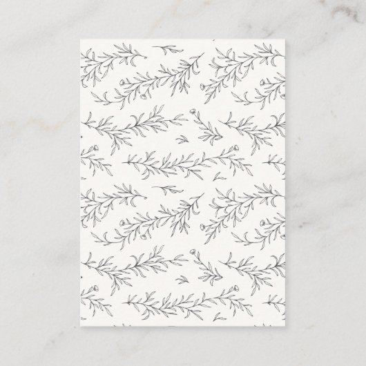 Geïllustreerde Botanische Initialen QR Code Weddin Informatiekaartje (Achterkant)