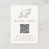 Geïllustreerde Botanische Initialen QR Code Weddin Informatiekaartje (Voorkant)