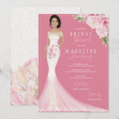 Geïllustreerde bruid in Lace Gown Vrijgezellenfees Kaart (Voorkant / Achterkant)