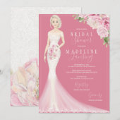 Geïllustreerde bruid in Lace Gown Vrijgezellenfees Kaart (Voorkant / Achterkant)