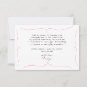 Geïllustreerde Bruidsdouche Martini Glas Bedankkaart (Achterkant)