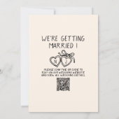 Geïllustreerde Cake Quirky Suite QR Code Fun Weddi Kaart (Achterkant)