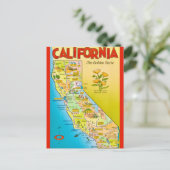Geïllustreerde Californische staat  Briefkaart (Staand voorkant)