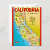 Geïllustreerde Californische staat  Briefkaart (Voorkant / Achterkant)