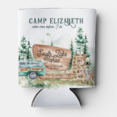 Geïllustreerde camping | Bachelorette bruidsmeisje Blikjeskoeler (Voorkant)