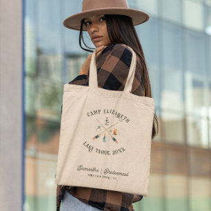 Geïllustreerde camping   Bachelorette bruidsmeisje Tote Bag