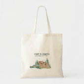 Geïllustreerde camping | Bachelorette bruidsmeisje Tote Bag (Voorkant)