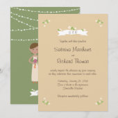 Geïllustreerde Cartoon Paar Portret bruiloft Kaart (Voorkant / Achterkant)