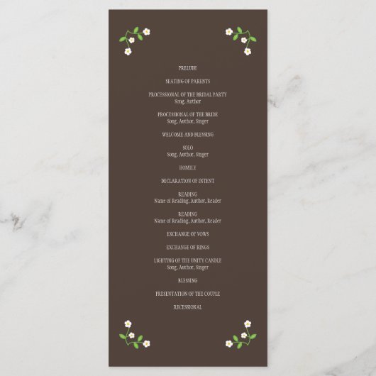 Geïllustreerde Cartoon Paar Portret bruiloft Programmakaart (Achterkant)