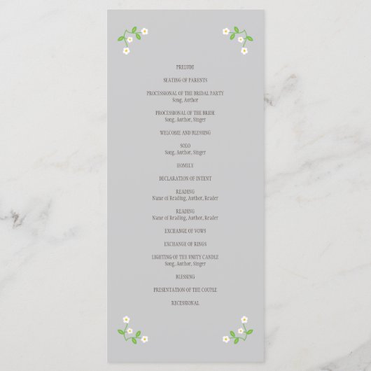 Geïllustreerde Cartoon Paar Portret bruiloft Programmakaart (Achterkant)