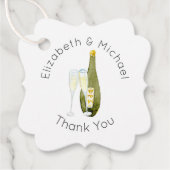 Geïllustreerde Champagne Toast Dank U Favoriet Tag Bedankjes Labels (Voorkant)