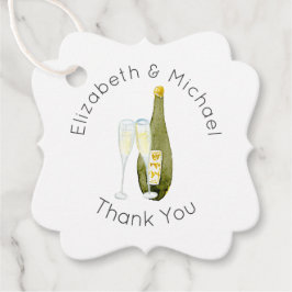 Geïllustreerde Champagne Toast Uitnodiging Kaartje Bedankjes Labels