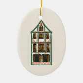 Geïllustreerde Christmas Timber Lijst House Foto Keramisch Ornament (Voorkant)