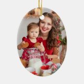 Geïllustreerde Christmas Timber Lijst House Foto Keramisch Ornament (Achterkant)