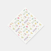 Geïllustreerde cocktail uur zomer bruiloft servett servet (Hoek)