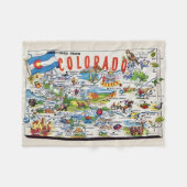 Geïllustreerde Colorado kaart klein  Fleece Deken (Voorkant (Horizontaal))