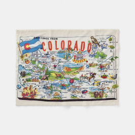 Geïllustreerde Colorado kaart klein Fleece Deken