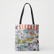 Geïllustreerde Colorado-kaart Schoudertas