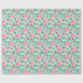 Geïllustreerde Coquette Bow Modern Mint Gift Wrap Cadeaupapier (Vlak)
